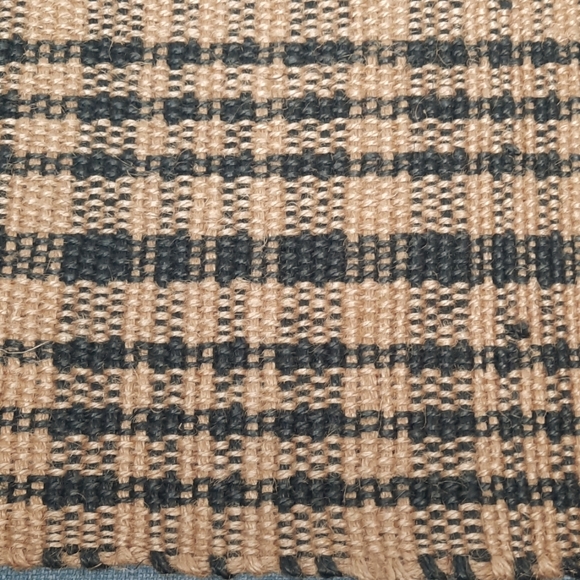 Placemat Tablemat Woven Jute Black Tan 12" x 19 " Pet Bowl Mat - Picture 3 of 5